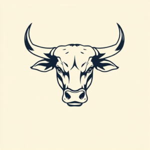 Minimal Color Bull Tattoo