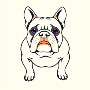 Minimal Color Bulldog Tattoo