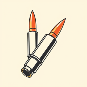 Minimal Color Bullet Tattoo