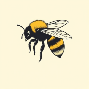 Minimal Color Bumblebee Tattoo