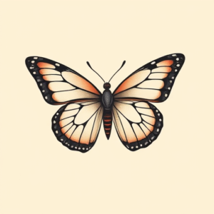Minimal Color Butterfly Tattoo