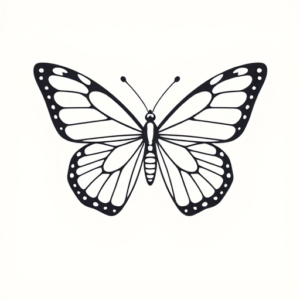 Minimal Color Butterfly Tattoo