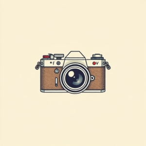Minimal Color Camera Tattoo