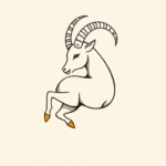 Minimal Color Capricorn Tattoo