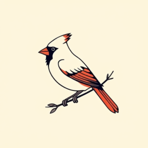 Minimal Color Cardinal Tattoo