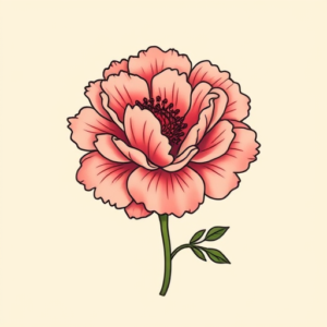 Minimal Color Carnation Tattoo