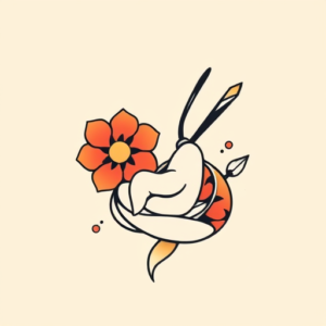 Minimal Color Cartoon Tattoo