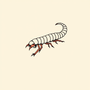 Minimal Color Centipede Tattoo