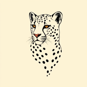 Minimal Color Cheetah Tattoo