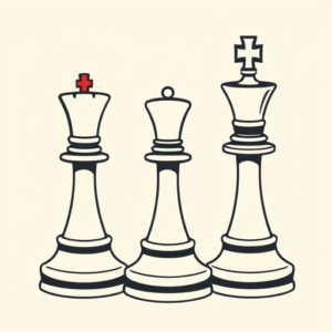 Minimal Color Chess Tattoo