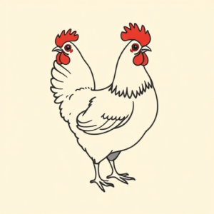 Minimal Color Chicken Tattoo