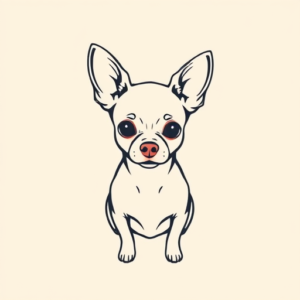 Minimal Color Chihuahua Tattoo