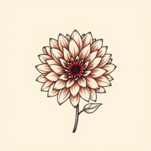 Minimal Color Chrysanthemum Tattoo