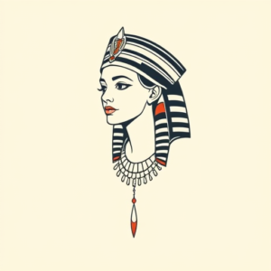 Minimal Color Cleopatra Tattoo