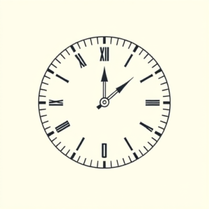 Minimal Color Clock Tattoo