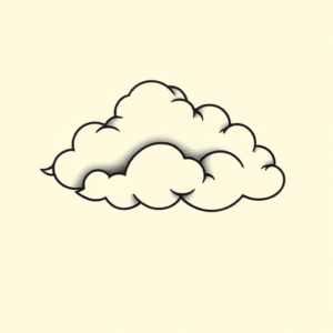Minimal Color Cloud Tattoo