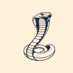 Minimal Color Cobra Tattoo
