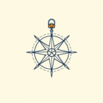 Minimal Color Compass Tattoo