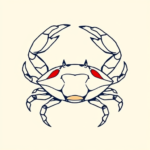 Minimal Color Crab Tattoo