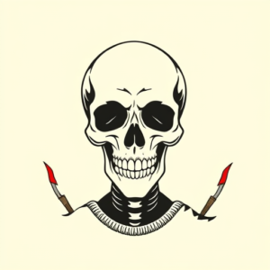 Minimal Color Death Tattoo