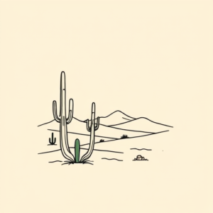 Minimal Color Desert Tattoo