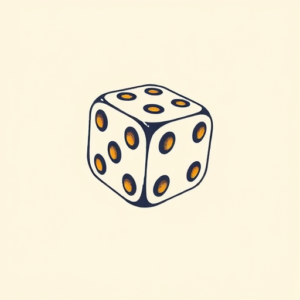 Minimal Color Dice Tattoo