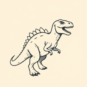 Minimal Color Dinosaur Tattoo