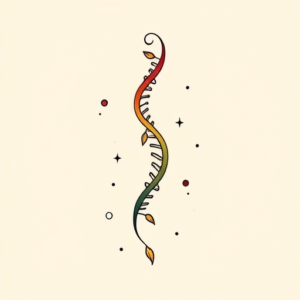 Minimal Color Dna Tattoo
