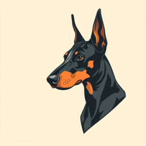 Minimal Color Doberman Tattoo