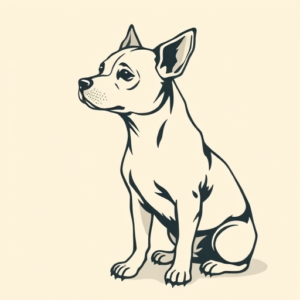 Minimal Color Dog Tattoo