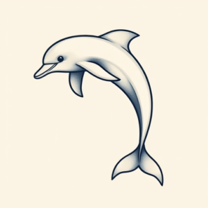 Minimal Color Dolphin Tattoo
