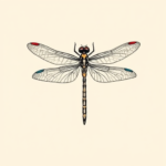 Minimal Color Dragonfly Tattoo