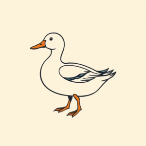 Minimal Color Duck Tattoo