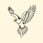 Minimal Color Eagle Tattoo