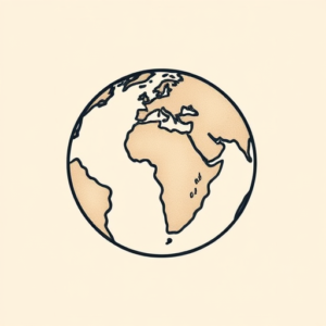 Minimal Color Earth Tattoo