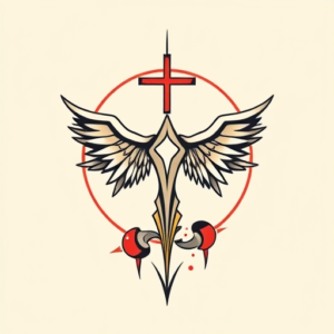 Minimal Color Evangelion Tattoo