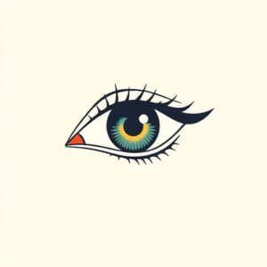 Minimal Color Eye Tattoo