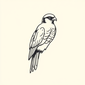 Minimal Color Falcon Tattoo