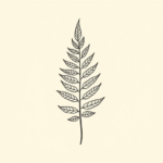 Minimal Color Fern Tattoo