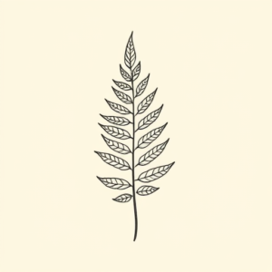 Minimal Color Fern Tattoo