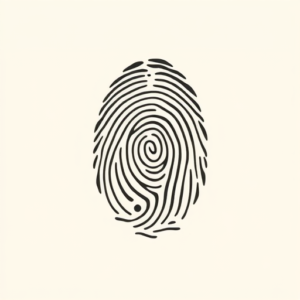 Minimal Color Fingerprint Tattoo