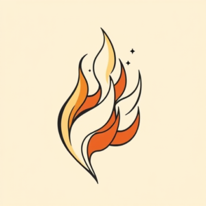 Minimal Color Fire Tattoo