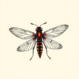 Minimal Color Firefly Tattoo