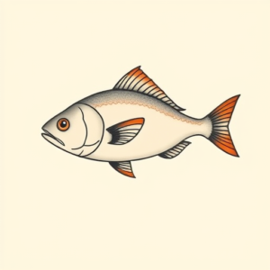 Minimal Color Fish Tattoo