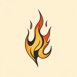 Minimal Color Flame Tattoo
