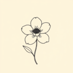 Minimal Color Flower Tattoo