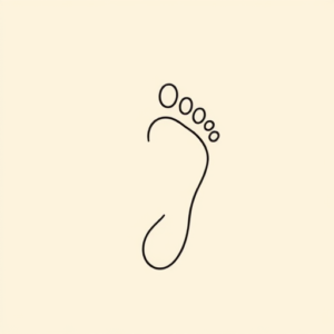 Minimal Color Footprint Tattoo