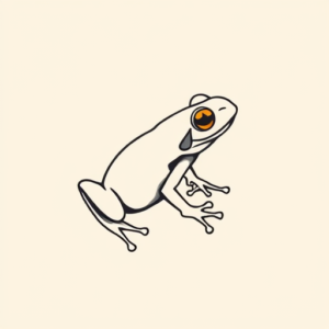 Minimal Color Frog Tattoo