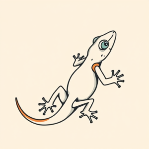 Minimal Color Gecko Tattoo