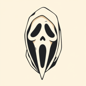 Minimal Color Ghostface Tattoo